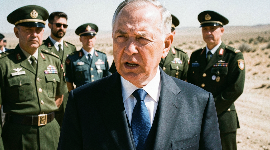 El primer ministro de Israel, Benjamín Netanyahu, dirigiéndose a oficiales en un asentamiento.