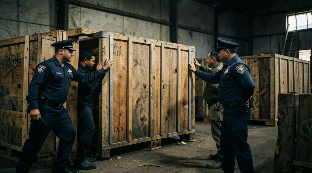 Cargamento de madera incautado por la policía brasileña tras hallazgo de cocaína.