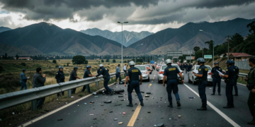Cruce de caminos bloqueado en la carretera Santa Cruz-Cochabamba.