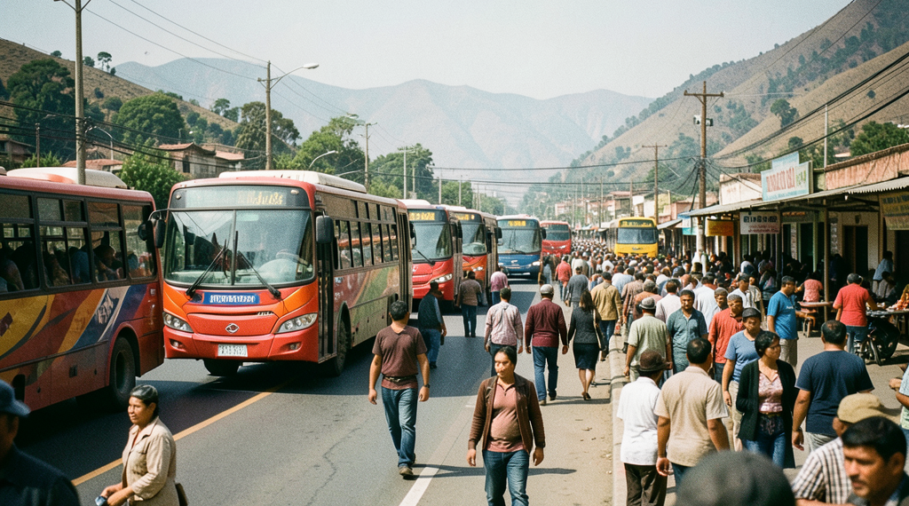 Terminal de buses en Bolivia operando nuevamente tras el fin de los bloqueos prolongados.