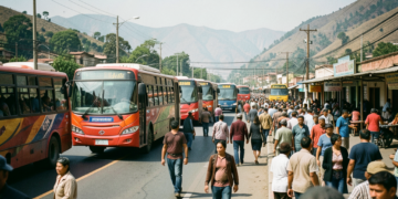Terminal de buses en Bolivia operando nuevamente tras el fin de los bloqueos prolongados.