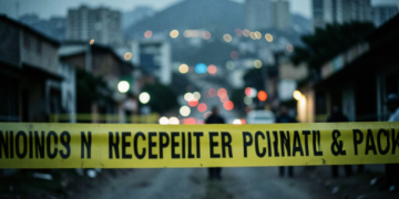 Cinta policial en una escena del crimen urbana.