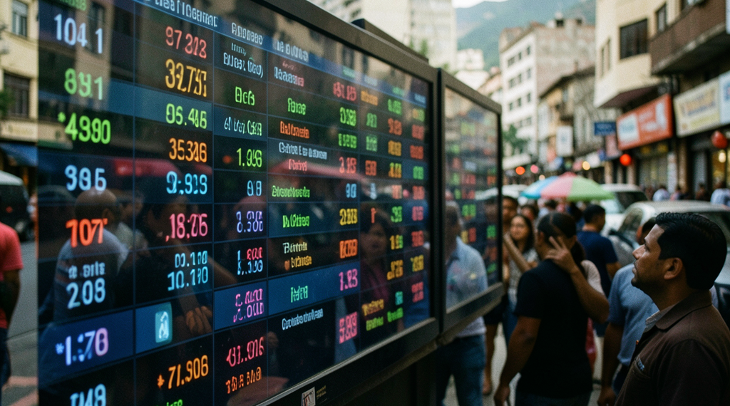 Cotización del dólar en pizarras financieras de Bolivia alcanzando los 11,54 bolivianos.