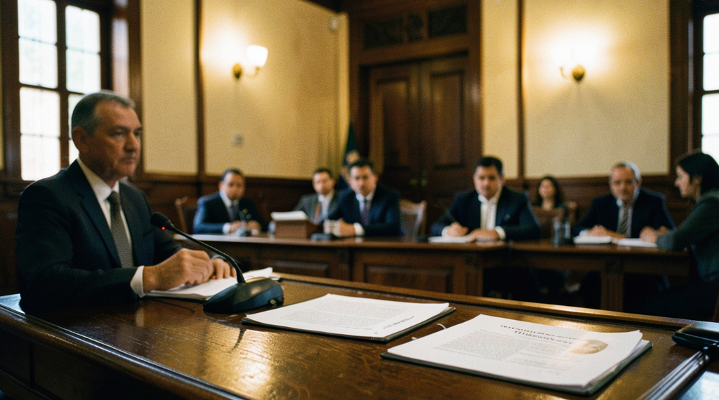 Asamblea Legislativa Departamental de Oruro durante la sesión de abrogación de leyes del Parque de los Sueños.