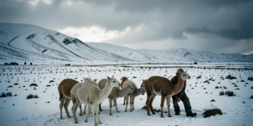 Nevadas extremas en el altiplano potosino afectan a miles de familias y ganado camélido en Bolivia.