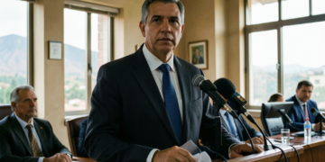 Procurador General del Estado en conferencia de prensa sobre el caso Hotel Las Américas en Bolivia.