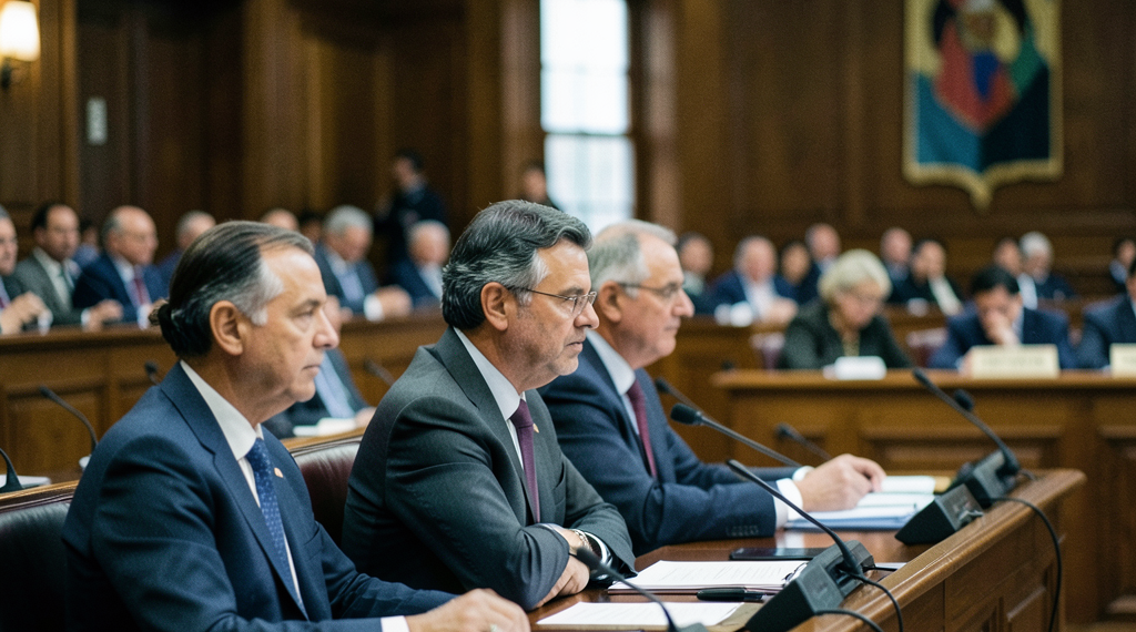 Diputados bolivianos en sesión legislativa debatiendo el informe sobre la calidad de la gasolina en el país.