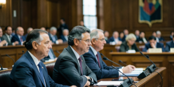 Diputados bolivianos en sesión legislativa debatiendo el informe sobre la calidad de la gasolina en el país.