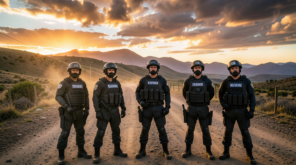 Agentes policiales bolivianos patrullando una zona fronteriza con Brasil para reforzar la seguridad.