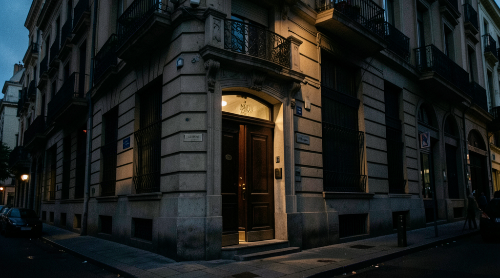 Vista exterior de un edificio residencial en Buenos Aires, simbolizando el embargo de bienes de Cristina Fernández.