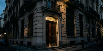 Vista exterior de un edificio residencial en Buenos Aires, simbolizando el embargo de bienes de Cristina Fernández.